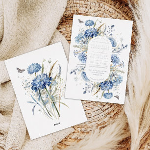 Dusty Blue Wildflower Boho Chic Garden Wedding