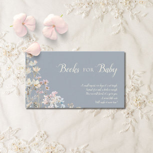 Dusty Blue Wildflower Books for Baby Enclosure Card