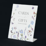 Dusty Blue Wildflower Bridal Shower Gift Pedestal Sign<br><div class="desc">Looking for a modern and elegant bridal shower sign? Look no further than this stunning Elegant Dusty Blue Wildflower Watercolor Bridal Shower Gift Pedestal Sign. Featuring gorgeous watercolor floral artwork in shades of dusty blue, lilac, lavender & purple. The modern english roundhand copperplate calligraphy adds a touch of sophistication that...</div>