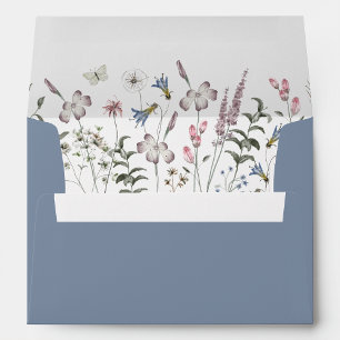 Dusty Blue Wildflower Graduation Envelope