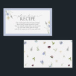 Dusty Blue Wildflower Please Bring A Recipe Enclosure Card<br><div class="desc">Thoughtful, timeless, and softly poetic—this recipe card insert is a lovely way to invite guests into a tradition that feels both personal and enduring. Framed in muted dusty blue with delicate wildflowers at the corners, it blends beautifully into kitchen-themed showers, heirloom luncheons, or bridal teas. Slip it into your invitations...</div>