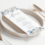 Dusty Blue Wildflower Wedding Menu Card<br><div class="desc">Our "Dusty Blue Wildflower" collection features watercolor dusty blue wildflower florals with light brown accents paired with a combination of elegant script and classical typography. This collection can be used for many occasions such as wedding, baby and bridal shower, and business stationery. Check our store for more matching items from...</div>