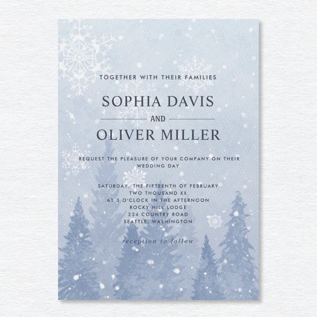 Dusty Blue Winter Wonderland Invitation (Creator Uploaded)