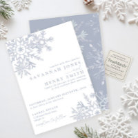 Dusty Blue Winter Wonderland Snowflake Wedding