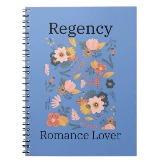 Dusty blue with flowers Regency romance notebook