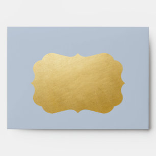 Dusty Blue with Gold Bracket Address Area Envelope