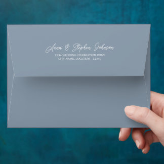 Dusty Blue with Return Address Envelope