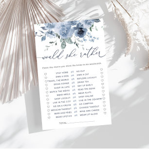 Dusty Blue Would She Rather Bridal Shower Game