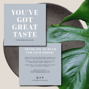Dusty blue you've got great taste thank you square business card