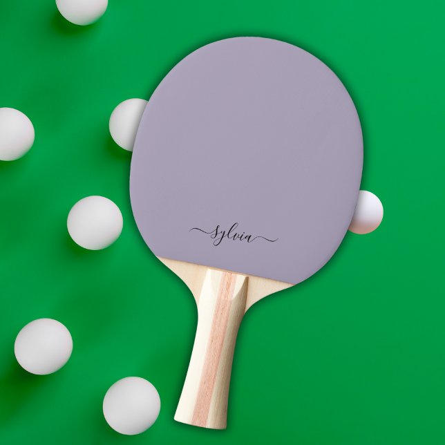  Dusty Blush Lavender Modern Girly Monogram Name Ping Pong Paddle (Creator Uploaded)