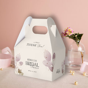 Dusty Blush Pink Floral Thank You Bridal Shower Favour Box
