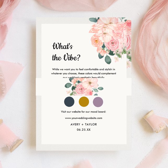 Dusty Blush Pink Floral Wedding  Invitation Belly Band (Dusty Blush Pink Floral Wedding Invitation Belly Band)