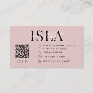 Dusty Blush Pink Hair Stylist Business Card