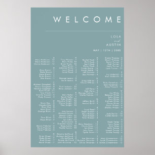 Dusty Boho Blue Alphabetical Seating Chart