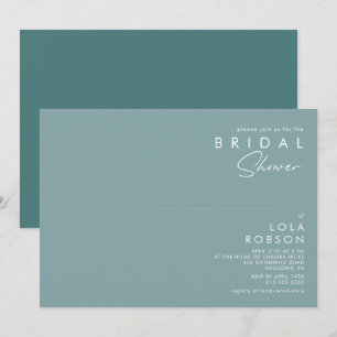 Dusty Boho   Blue and Green Bridal Shower Invitation