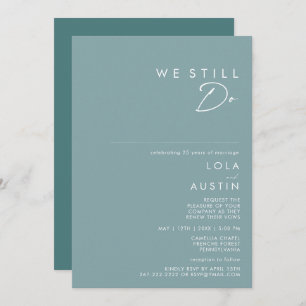 Dusty Boho   Blue & Green We Still Do Vow Renewal Invitation