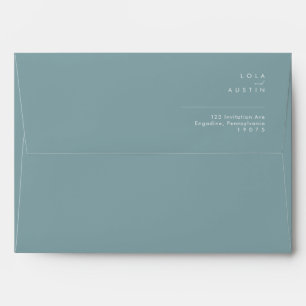Dusty Boho Blue Wedding Invitation Envelope