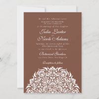 Dusty Boho Brown Whimsical Floral Mandala Wedding