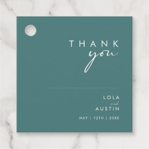 Dusty Boho Green and Blue Thank You Favour Tags