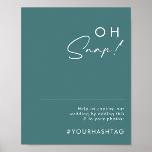 Dusty Boho Green Oh Snap Wedding Hashtag Sign