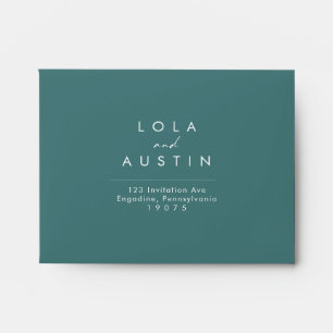 Dusty Boho Green self-addressed RSVP Envelope
