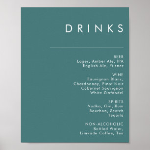 Dusty Boho   Green Wedding Drinks Menu Sign
