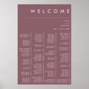 Dusty Boho   Purple Alphabetical Seating Chart 