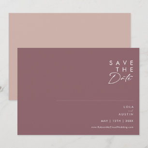Dusty Boho Purple and Rose Horizontal Save The Date
