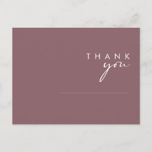 Dusty Boho Purple Wedding Thank You Postcard