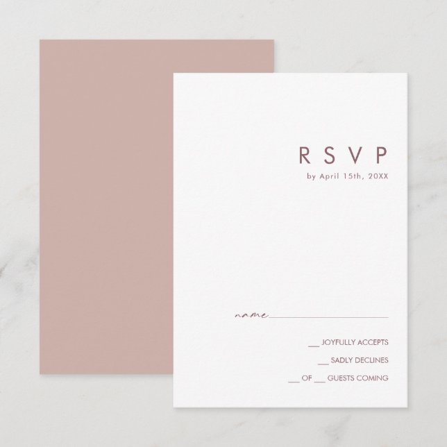 Dusty Boho | Rose and Purple RSVP Card (Front/Back)