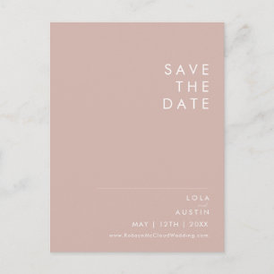 Dusty Boho   Rose and Purple Save The Date Invitation Postcard
