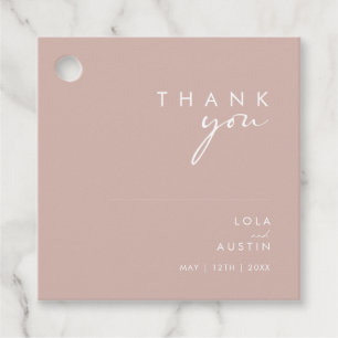 Dusty Boho Rose and Purple Thank You Favour Tags