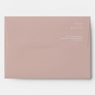 Dusty Boho   Rose and Purple Wedding Invitation Envelope