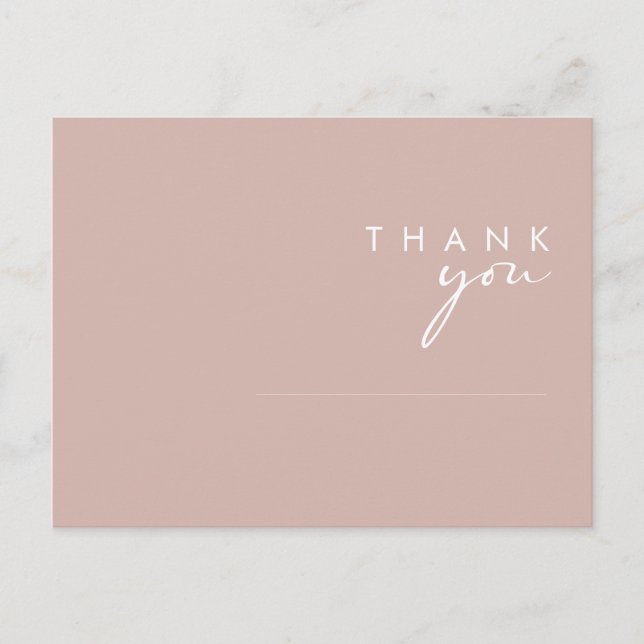 Dusty Boho | Rose and Purple Wedding Thank You Postcard (Front)