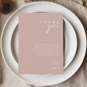 Dusty Boho Rose & Purple Reception Thank You Card