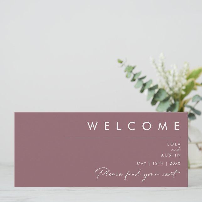 Dusty Boho | Rose Seating Chart Header (Standing Front)