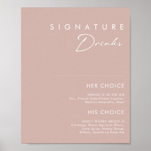 Dusty Boho Rose Signature Drinks Sign