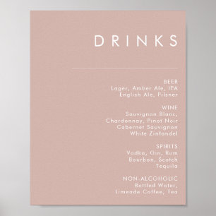 Dusty Boho   Rose Wedding Drinks Menu Sign