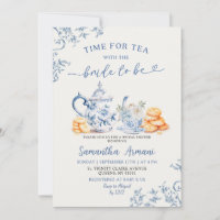 Dusty Bue Chinoiserie Bridal Shower Tea Party