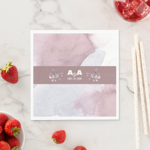 Dusty Burgundy Watercolor  Napkin