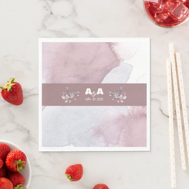 Dusty Burgundy Watercolor  Napkin (Insitu)