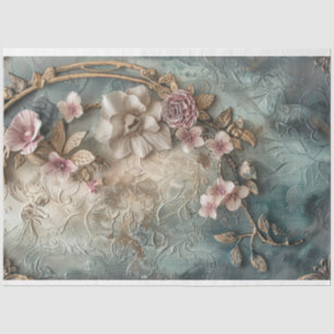 Dusty Colours, Shabby Chic Baroque Floral Tissue Paper