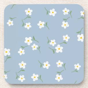 Dusty Daisy Floral Coaster   Elegant Botanical 