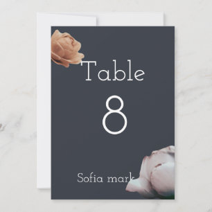 Dusty dark blue minimal table number