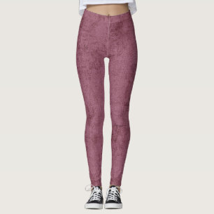 Dusty Deep Rose Suede Women's Leggings