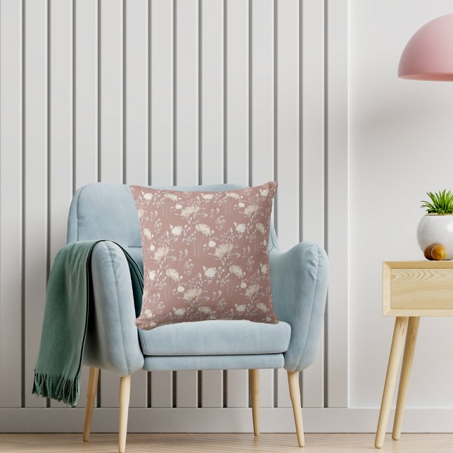 Dusty earth cream wildflowers cushion (Creator Uploaded)