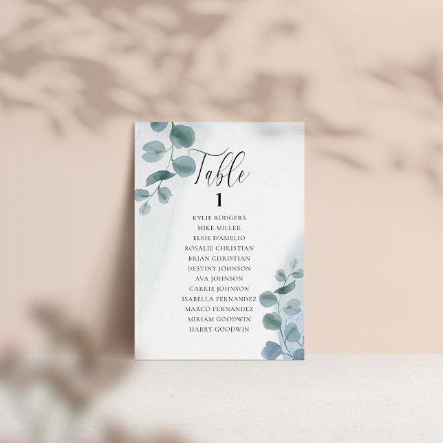 Dusty Eucalyptus Any Table Number Seating Chart (Creator Uploaded)