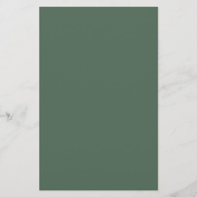 Dusty Eucalyptus Green Solid Colour Stationery (Front)