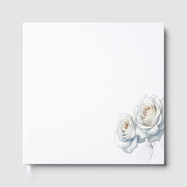 Dusty Floral and Gold Elegant Wedding Guest B Guest Book (Front)