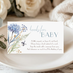 DUSTY Floral Baby Shower Books for Baby Enclosure Card